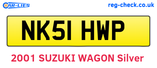 NK51HWP are the vehicle registration plates.