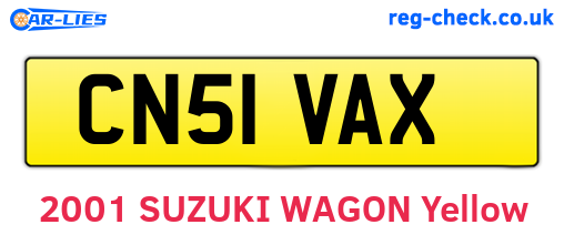 CN51VAX are the vehicle registration plates.