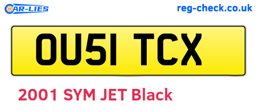 OU51TCX are the vehicle registration plates.