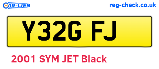 Y32GFJ are the vehicle registration plates.