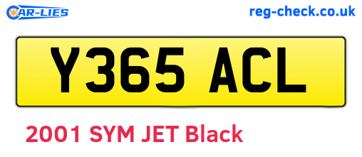 Y365ACL are the vehicle registration plates.