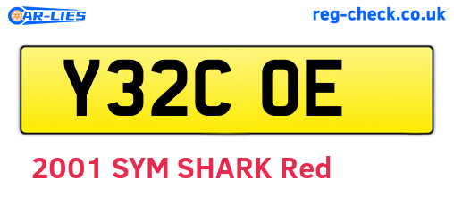 Y32COE are the vehicle registration plates.