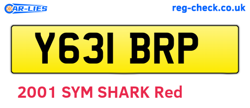 Y631BRP are the vehicle registration plates.