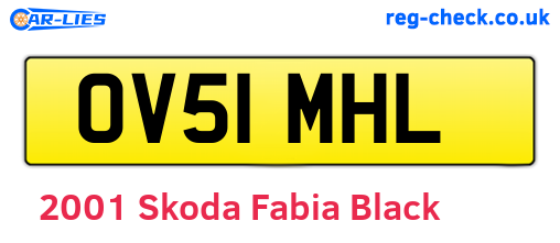 Black 2001 Skoda Fabia (OV51MHL)