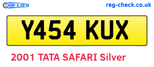 Y454KUX are the vehicle registration plates.