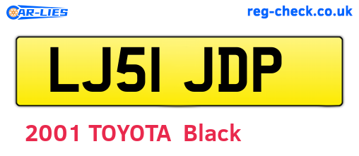 LJ51JDP are the vehicle registration plates.