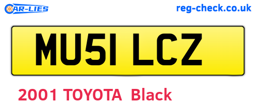 MU51LCZ are the vehicle registration plates.