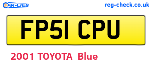 FP51CPU are the vehicle registration plates.