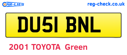 DU51BNL are the vehicle registration plates.