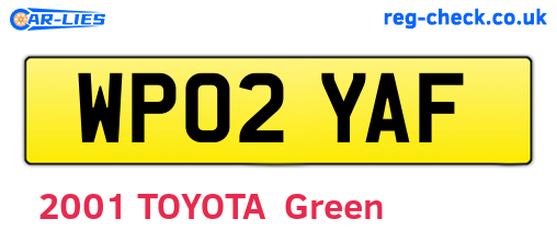 WP02YAF are the vehicle registration plates.
