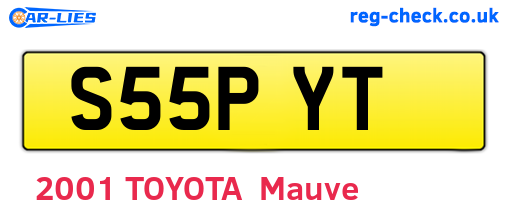 S55PYT are the vehicle registration plates.