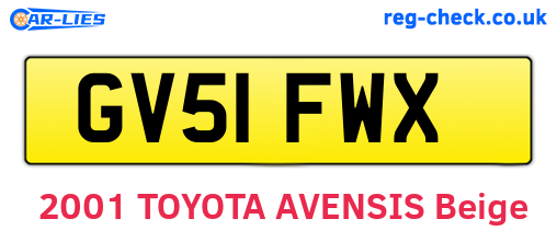 GV51FWX are the vehicle registration plates.