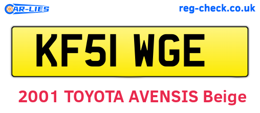 KF51WGE are the vehicle registration plates.
