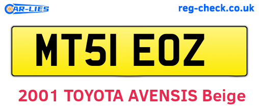 MT51EOZ are the vehicle registration plates.