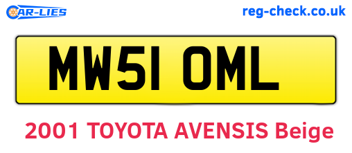 MW51OML are the vehicle registration plates.