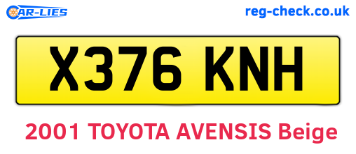 X376KNH are the vehicle registration plates.