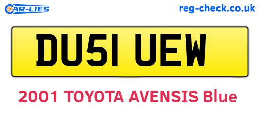 DU51UEW are the vehicle registration plates.