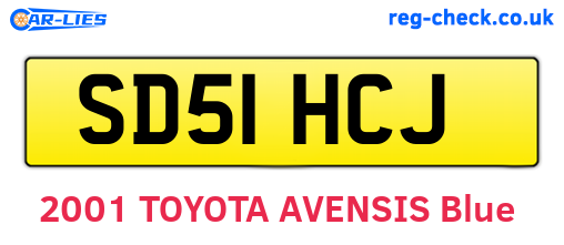 SD51HCJ are the vehicle registration plates.