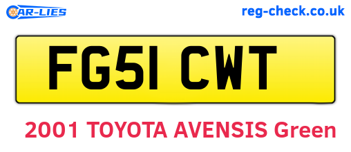 FG51CWT are the vehicle registration plates.