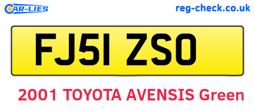 FJ51ZSO are the vehicle registration plates.