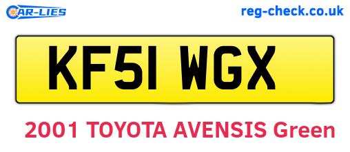 KF51WGX are the vehicle registration plates.