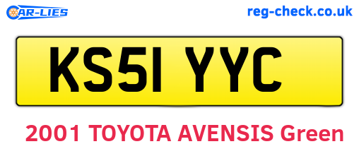 KS51YYC are the vehicle registration plates.