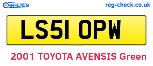 LS51OPW are the vehicle registration plates.