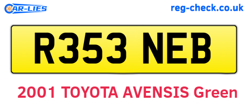 R353NEB are the vehicle registration plates.