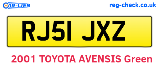 RJ51JXZ are the vehicle registration plates.