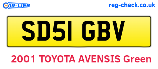 SD51GBV are the vehicle registration plates.