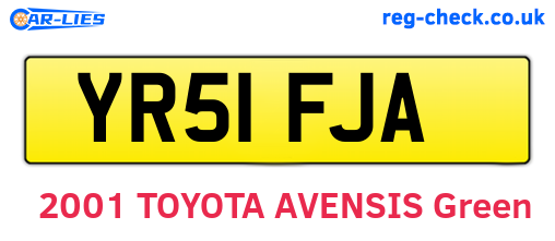 YR51FJA are the vehicle registration plates.