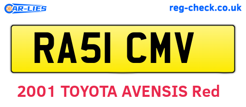RA51CMV are the vehicle registration plates.