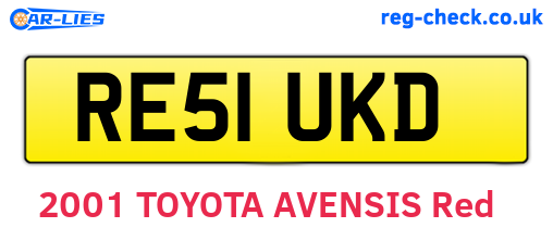 RE51UKD are the vehicle registration plates.
