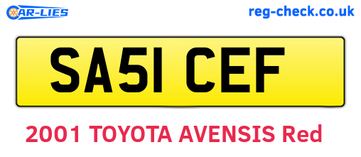 SA51CEF are the vehicle registration plates.
