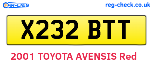 X232BTT are the vehicle registration plates.