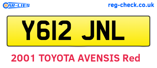 Y612JNL are the vehicle registration plates.