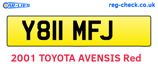 Y811MFJ are the vehicle registration plates.