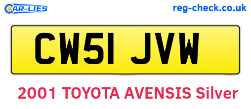 CW51JVW are the vehicle registration plates.