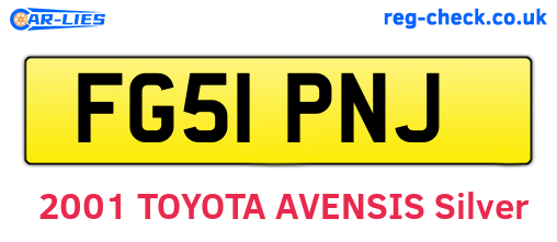 FG51PNJ are the vehicle registration plates.