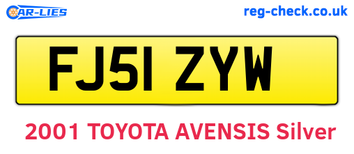 FJ51ZYW are the vehicle registration plates.