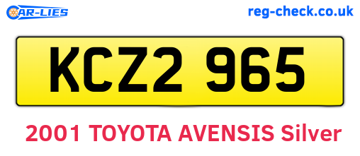 KCZ2965 are the vehicle registration plates.