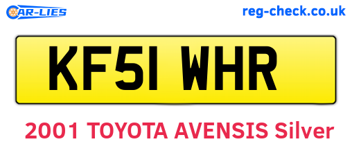 KF51WHR are the vehicle registration plates.