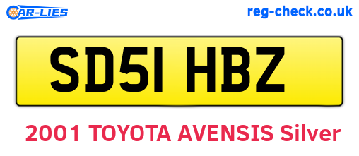 SD51HBZ are the vehicle registration plates.