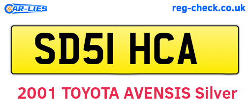 SD51HCA are the vehicle registration plates.