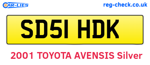 SD51HDK are the vehicle registration plates.