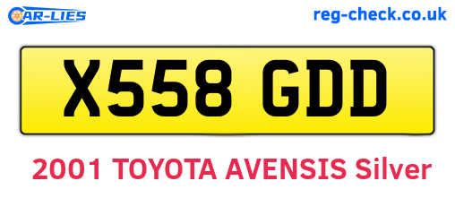 X558GDD are the vehicle registration plates.