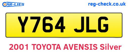 Y764JLG are the vehicle registration plates.
