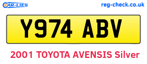 Y974ABV are the vehicle registration plates.