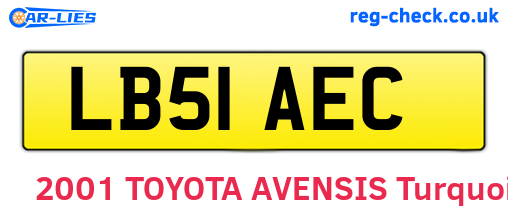 LB51AEC are the vehicle registration plates.