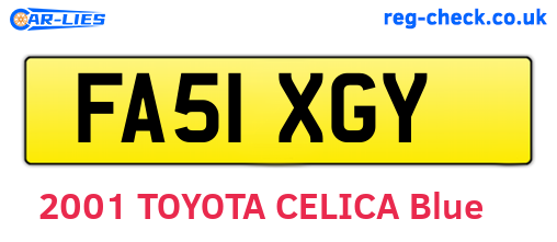 FA51XGY are the vehicle registration plates.